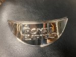 画像1: ロイヤルエンフィールド（ROYAL ENFIELD）ロゴ入りヘッドランプシェード、アイアンエンジン、UCEモデル用 (1)